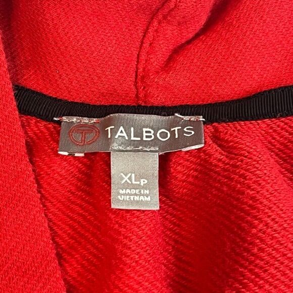 Talbots Cardigan Womens Petite XL Red Open Front Pocket Preppy Valentine Sweater - Picture 8 of 11